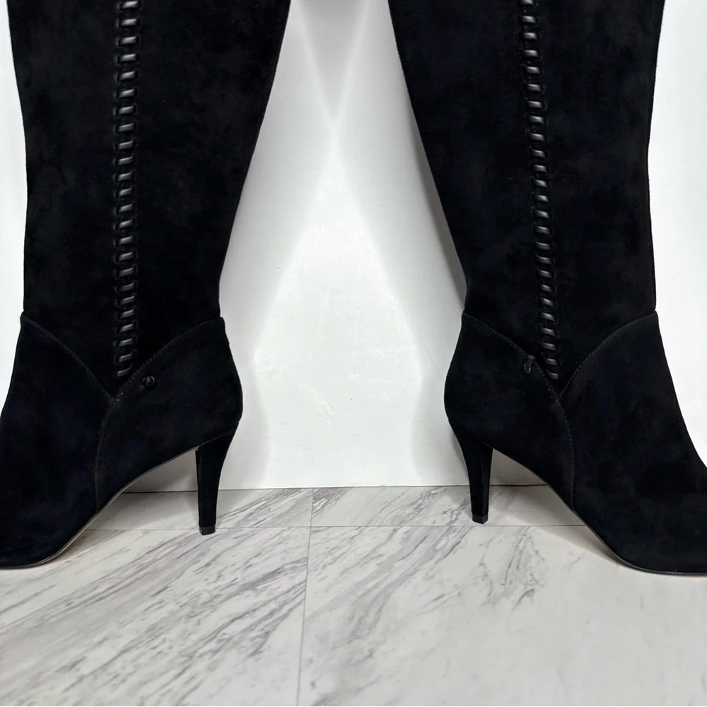 Vince Camuto Seselti Black Suede Pointy Toe Tall Boot 8 1/2 M - Picture 9 of 16